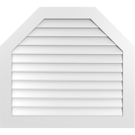 Ekena Millwork Octagonal Top Surface Mount PVC Gable Vent w/ 3-1/2"W x 1"P Standard Frame, 40"W x 36"H GVPOT40X3601SN